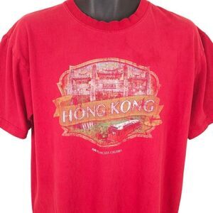 Hong Kong T Shirt Mens Size XL Red Princess Cruises Travel Destination Tee
